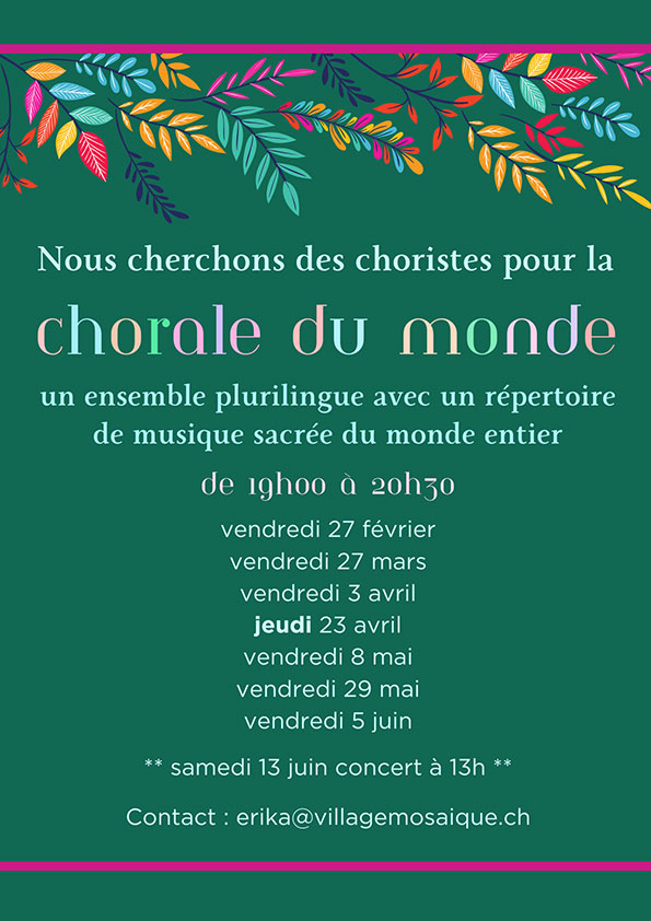 chorale du monde village mosaïque Lausanne